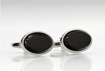 Butoni oval negri--Cravate Online
